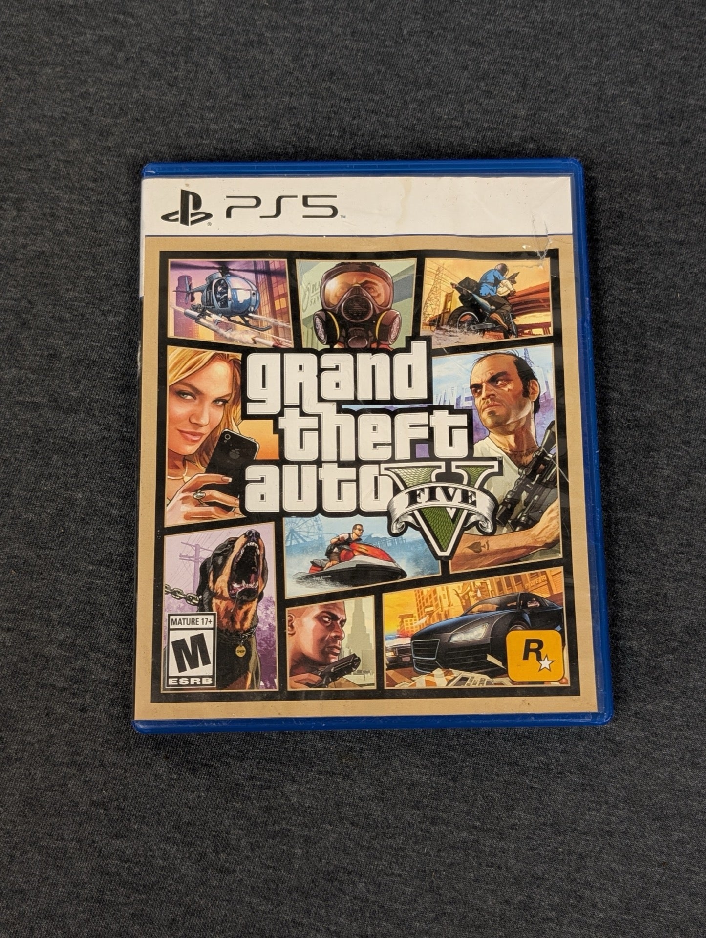 Grand Theft Auto V empty PS5 game case. No disc included.