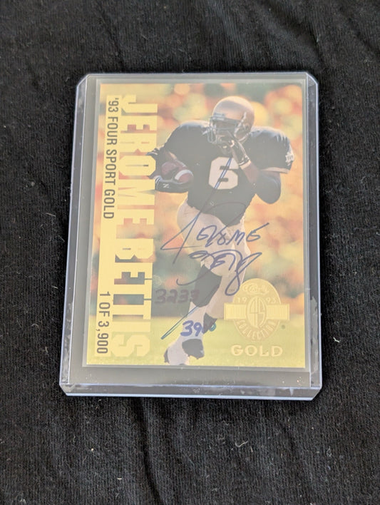 1993 Classic Four Sport Jerome Bettis Autograph Gold card numbered out of 3900