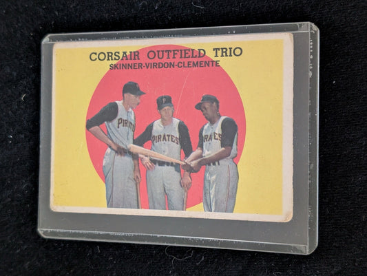 1959 Topps Corsair Outfield Trio Roberto Clemente Pirates