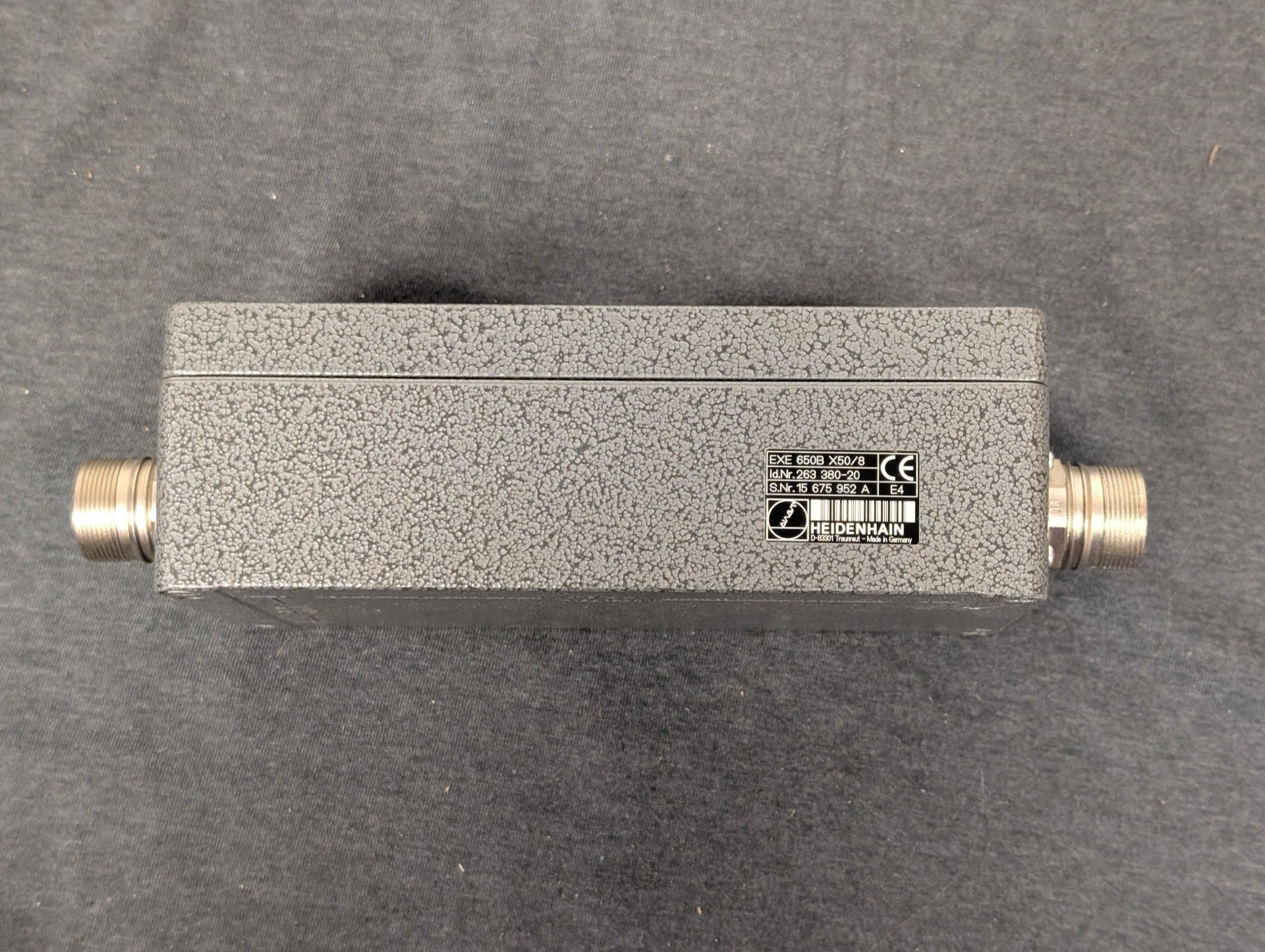 Grey Heidenhain EXE 650B interpolation box with connectors on ends