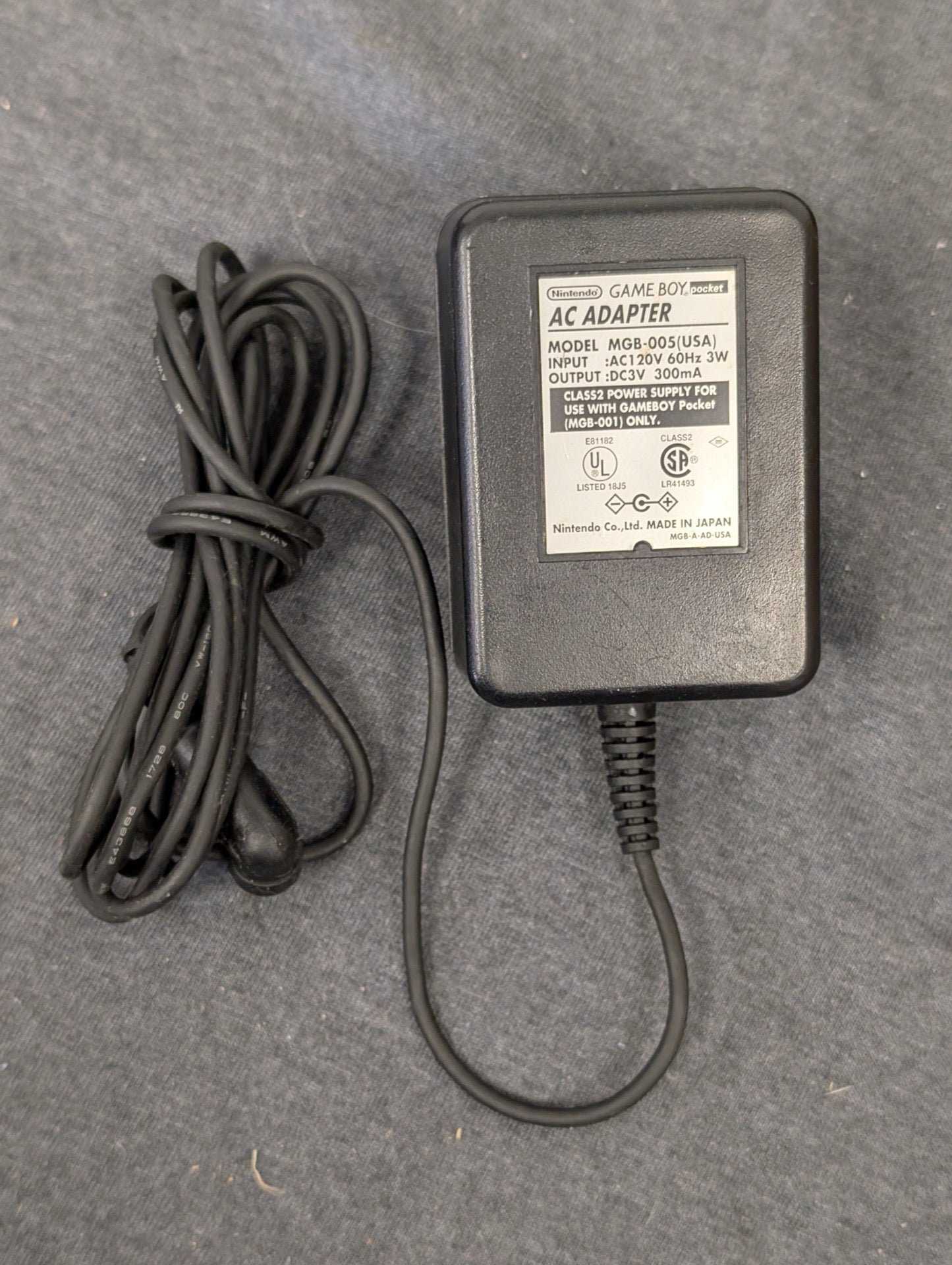 Black Nintendo Game Boy Pocket AC adapter model MGB-005