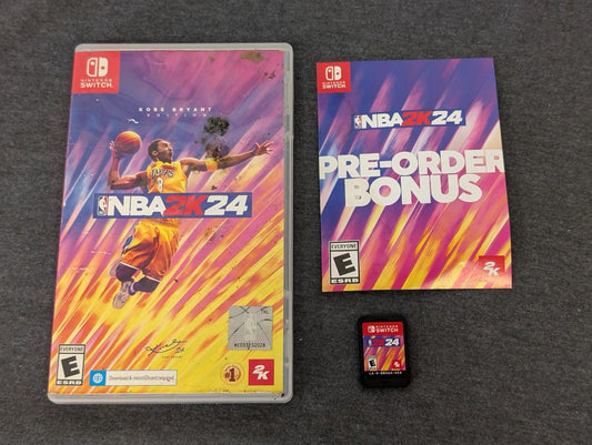 NBA 2K24 Kobe Bryant Edition Switch game case with damage and cartridge