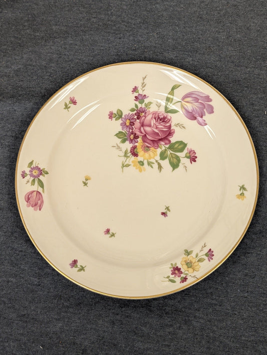 Antique Rosenthal plate featuring pink roses and gold trim