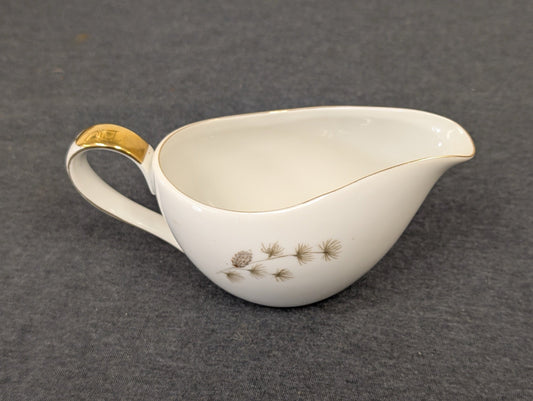 Vintage Mikasa Fine China Sequoia Pattern Gravy Boat Side View