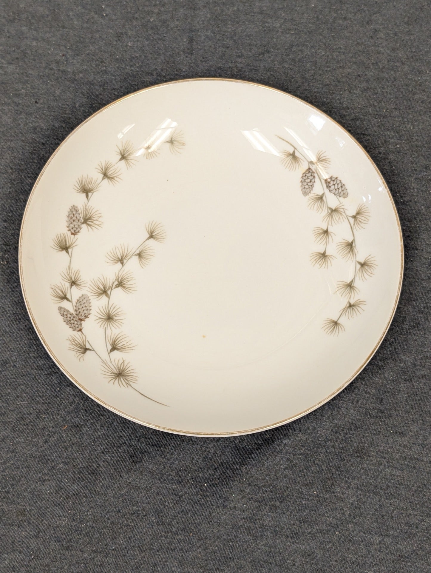 Vintage Mikasa Sequoia Bread Plate with Pinecone Pattern