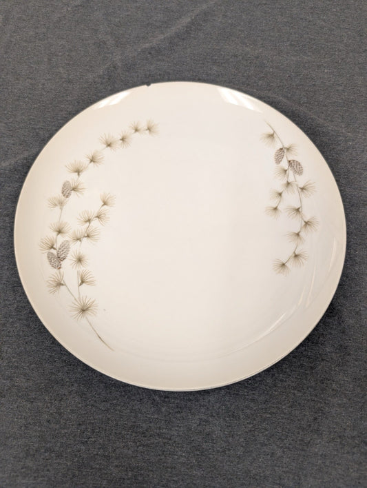 Mikasa Sequoia 6141 plate with pinecone pattern showing minimal edge chipping