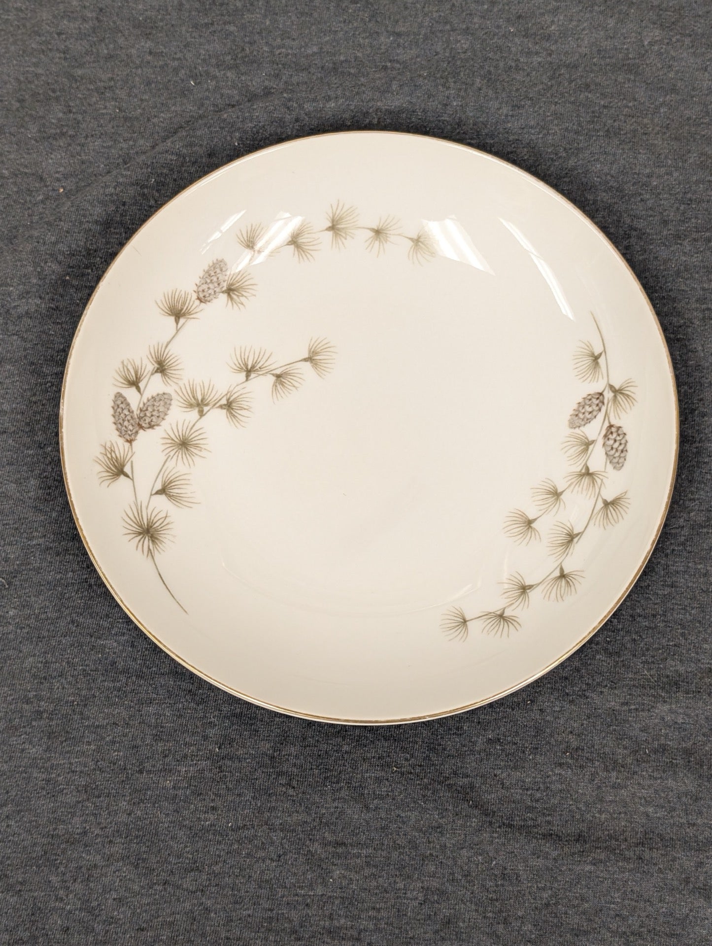 Vintage Mikasa Sequoia 6141 fine china plate featuring pine needle design
