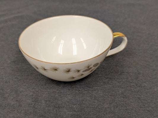 Vintage Mikasa Sequoia 6141 teacup with gold handle and pinecone accent