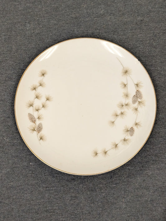 Vintage Mikasa Sequoia fine china salad plate with pinecone border.