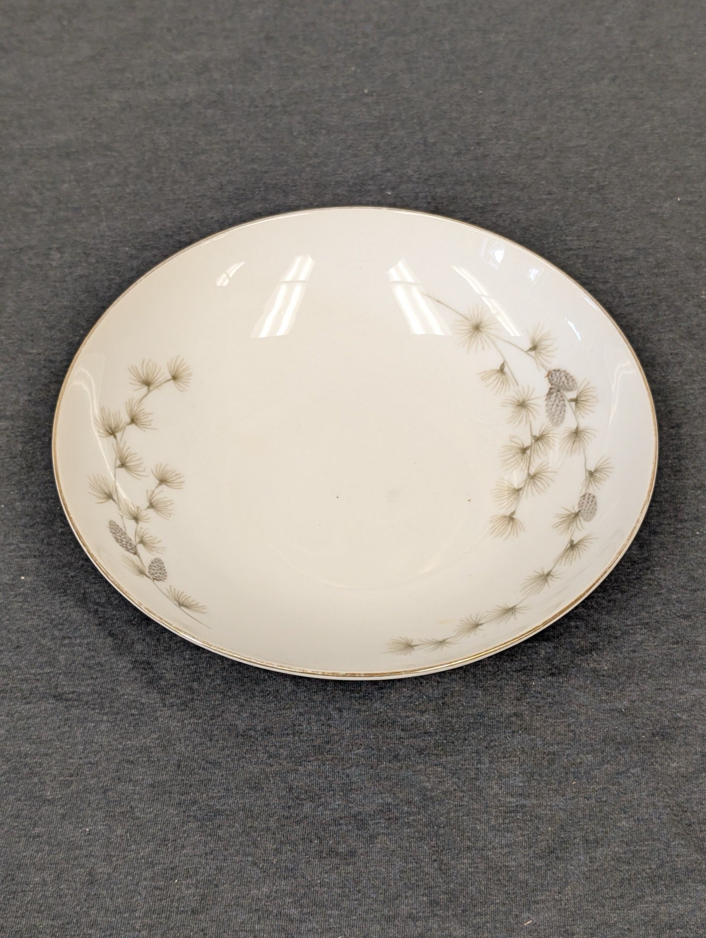 Vintage Mikasa Sequoia fine china soup/cereal bowl featuring a pinecone design.