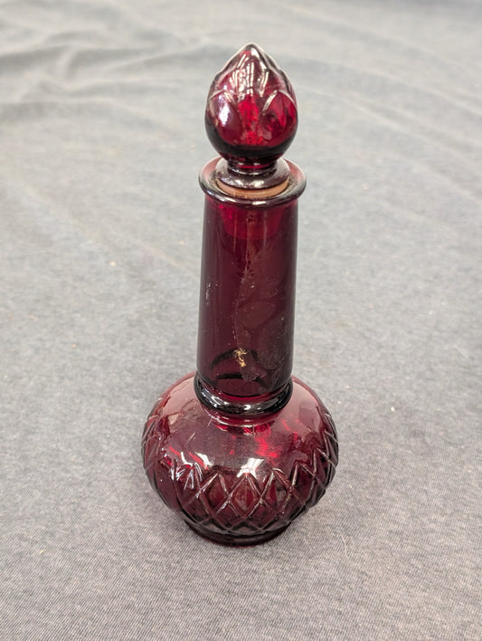 Vintage Avon ruby red glass cologne bottle with stopper