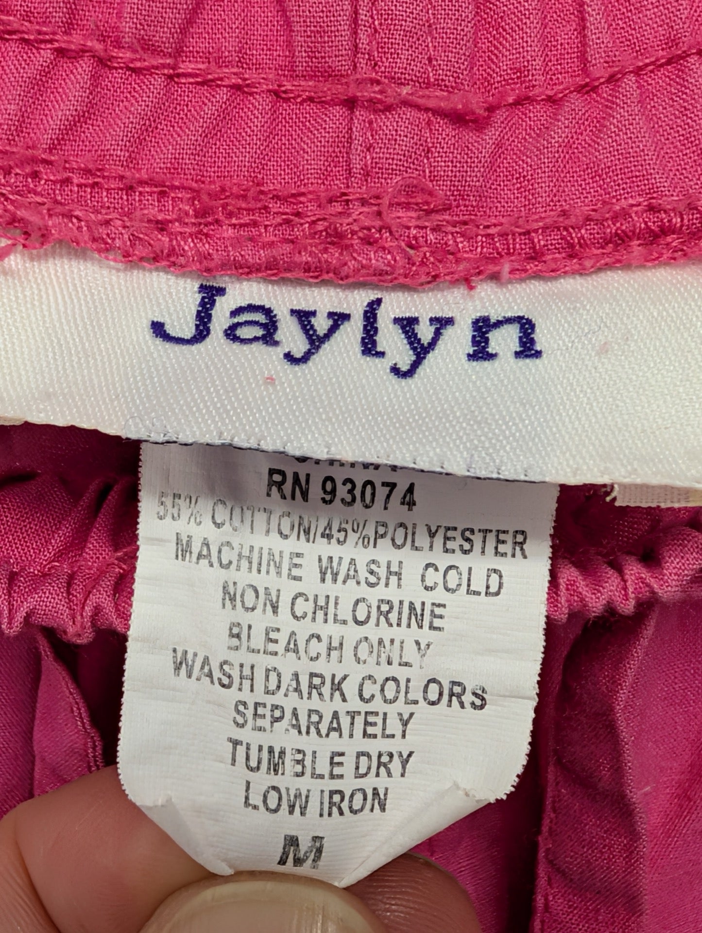 Tag showing Jaylyn brand and size Medium