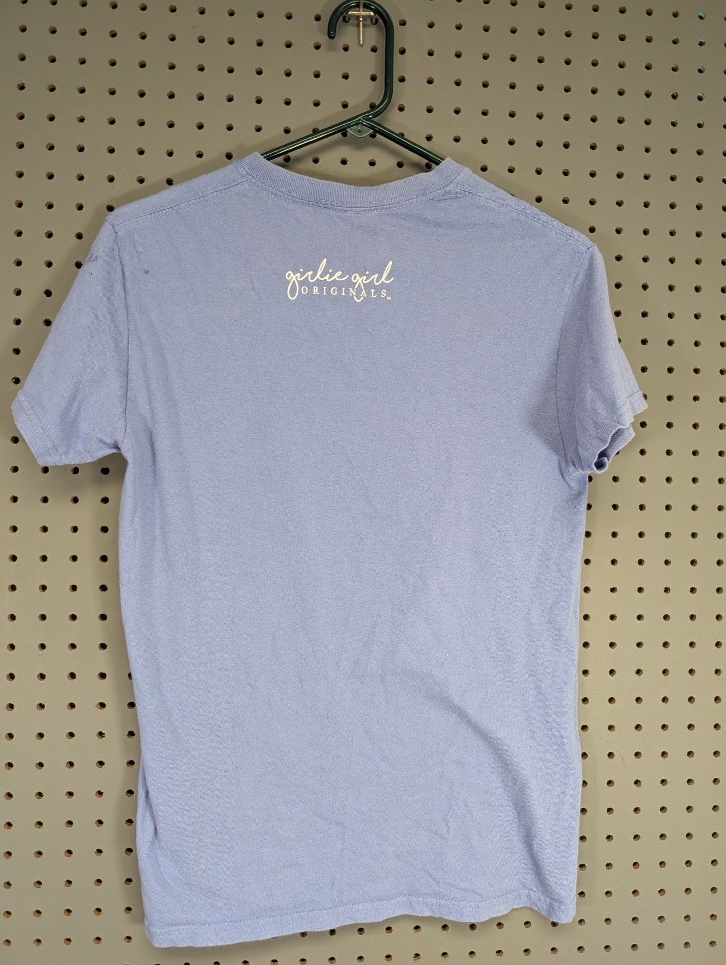 Back view of Girlie Girl t-shirt with back logo