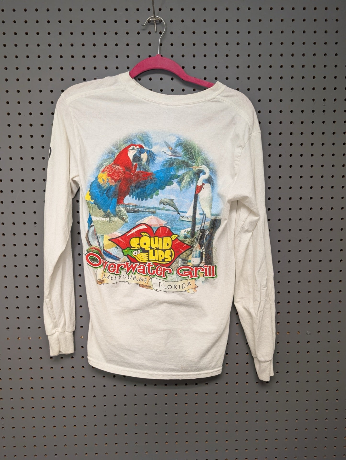 Back view of Squid Lips t-shirt showing colorful