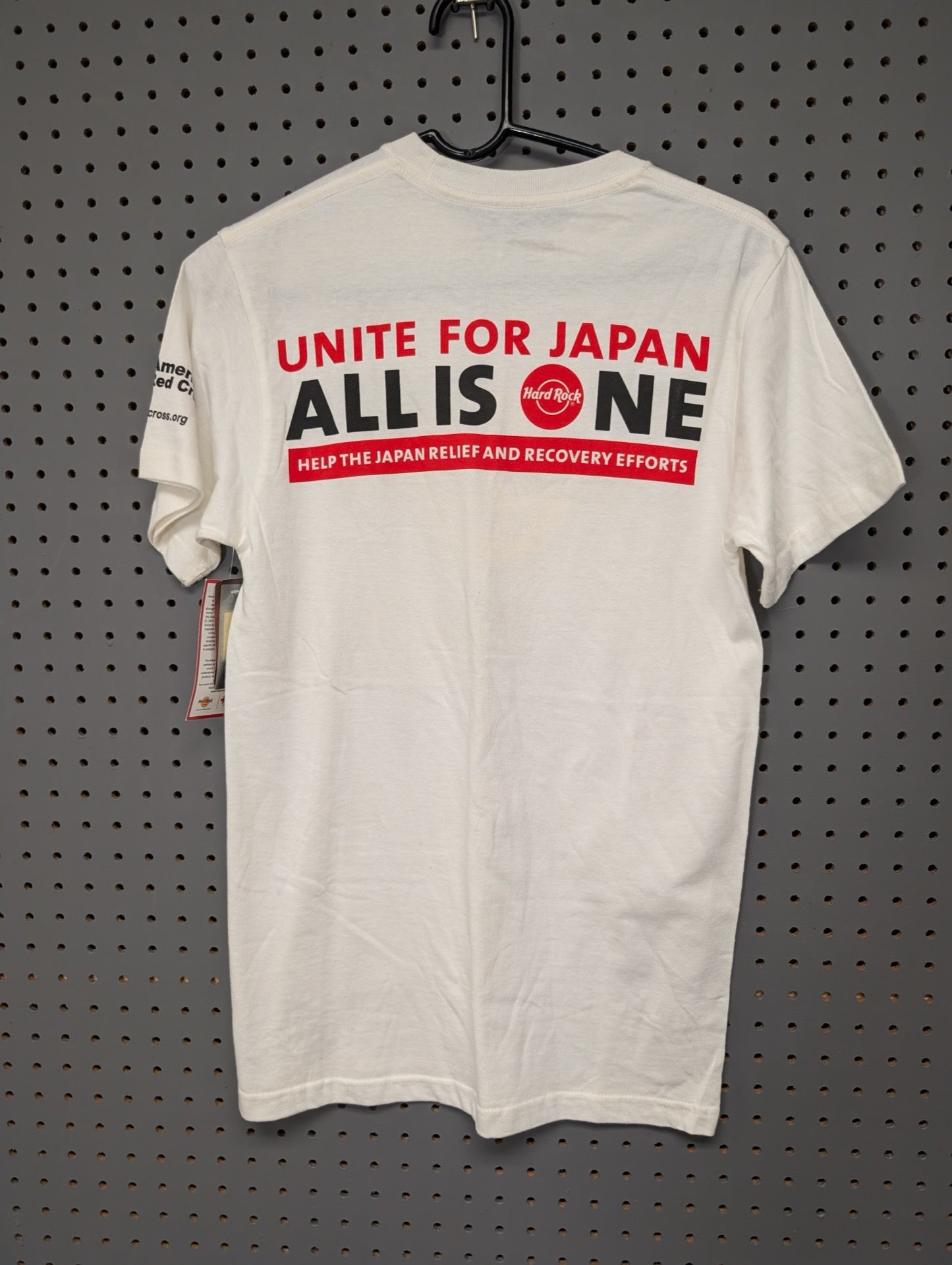 Back view of Hard Rock Cafe Unite For Japan relief graphic