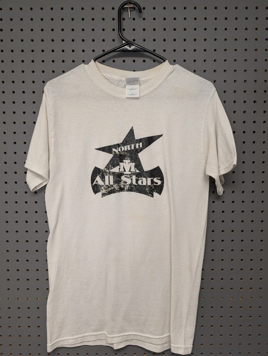 Front of white North IM All Stars graphic t-shirt