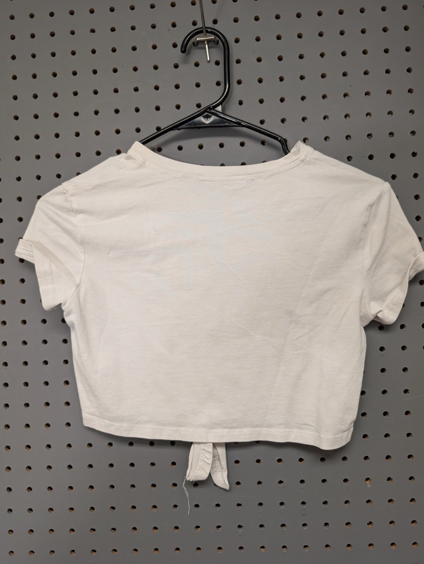 Blank back of white crop top
