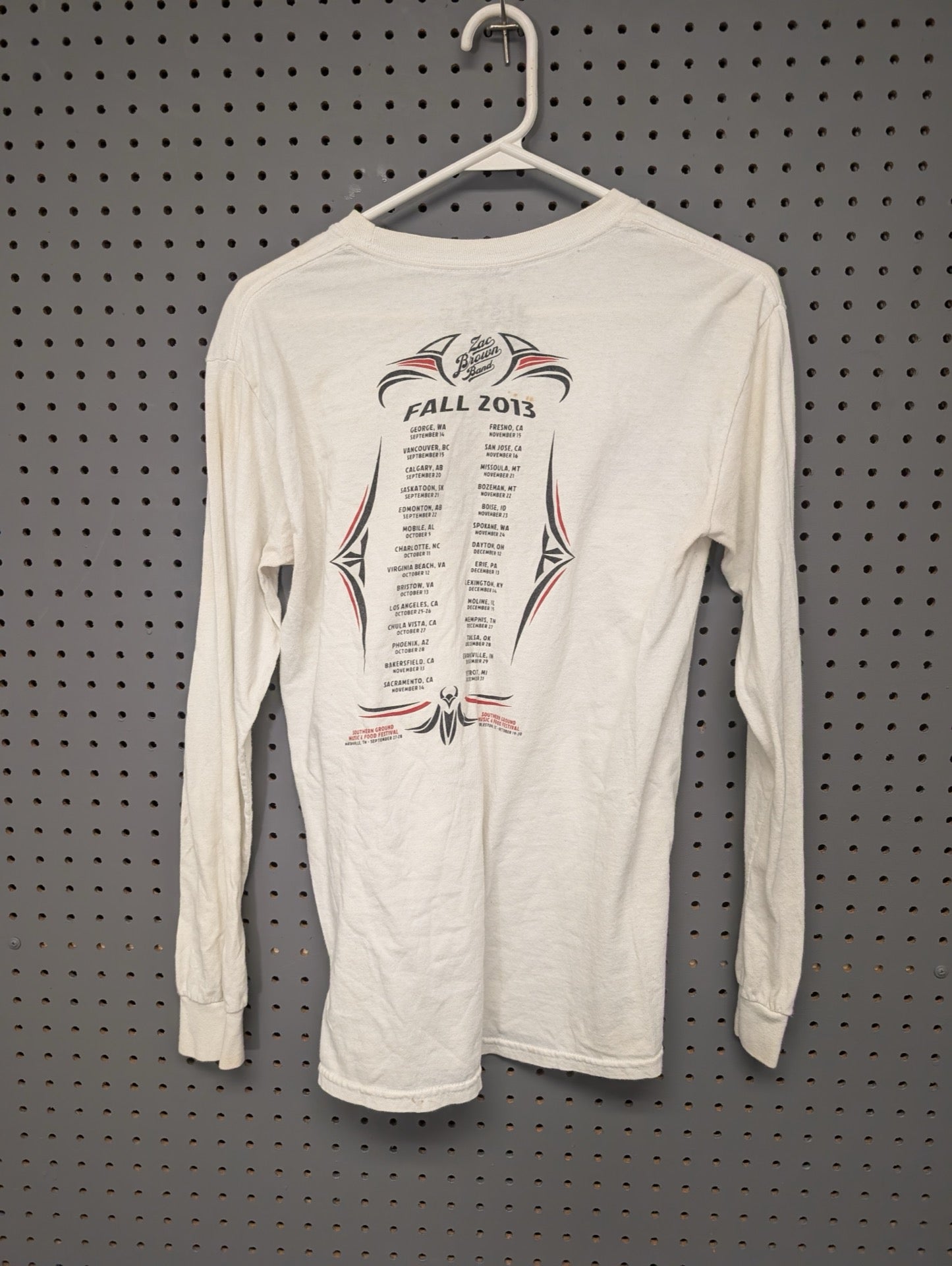 Back of shirt showing Fall 2013 tour dates