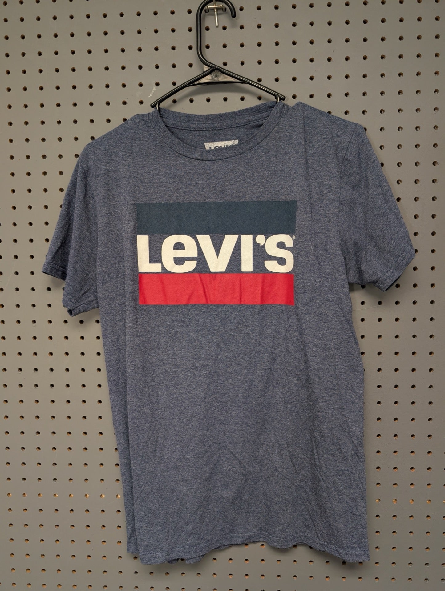 Front of blue heathered Levi's graphic t-shirt