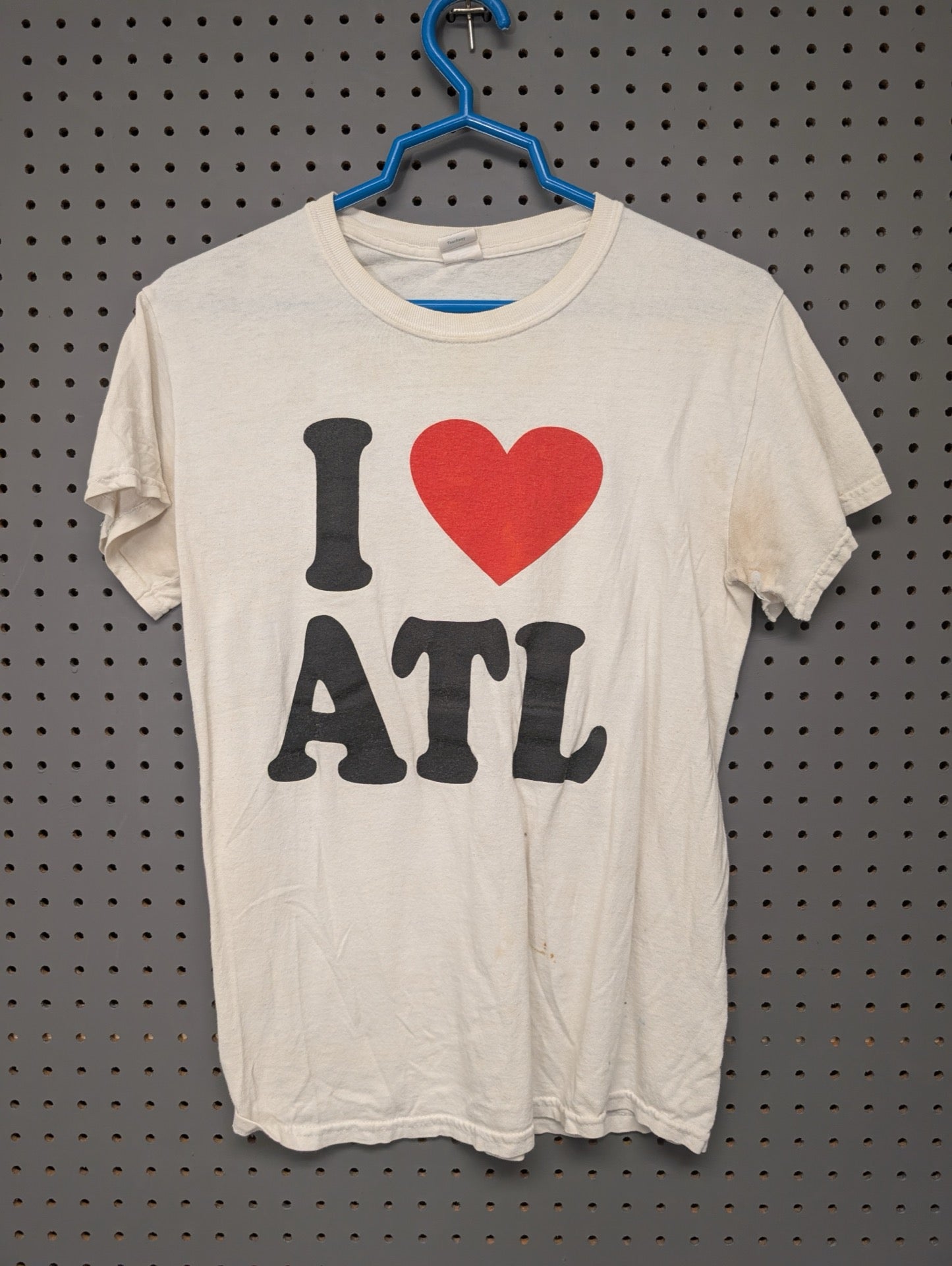 Front of I Heart ATL t-shirt showing stains