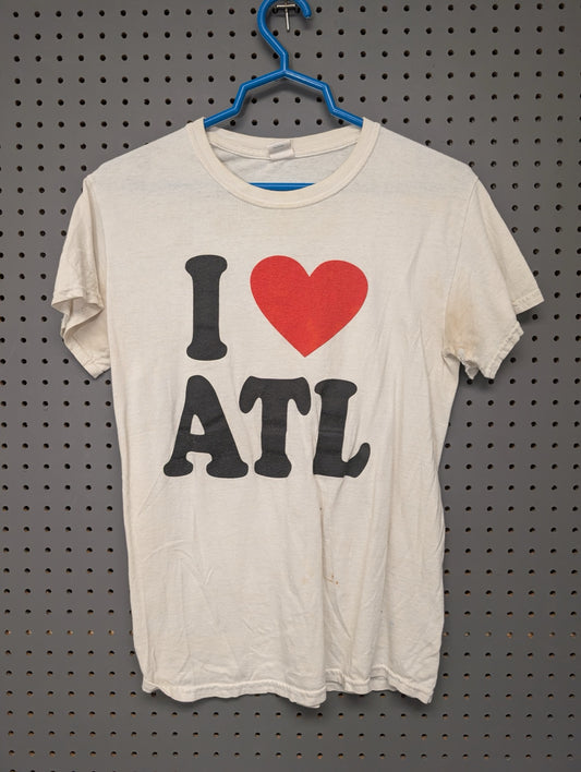 Front of I Heart ATL t-shirt showing stains