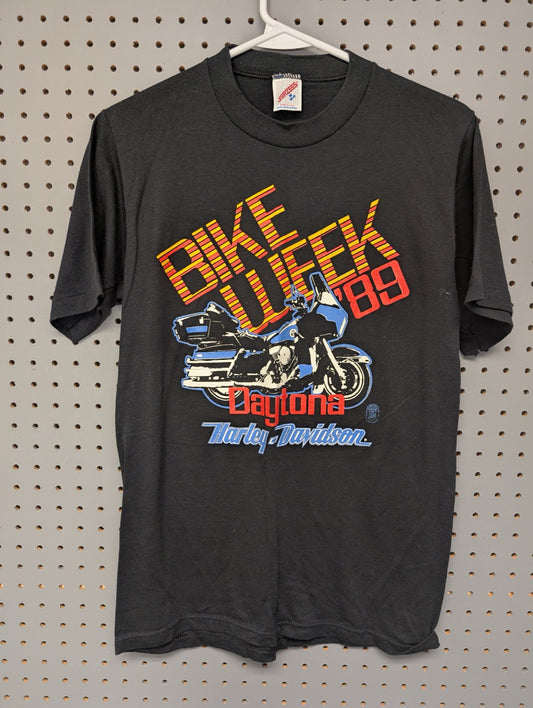 Front of vintage 1989 Harley-Davidson Daytona Bike Week t-shirt