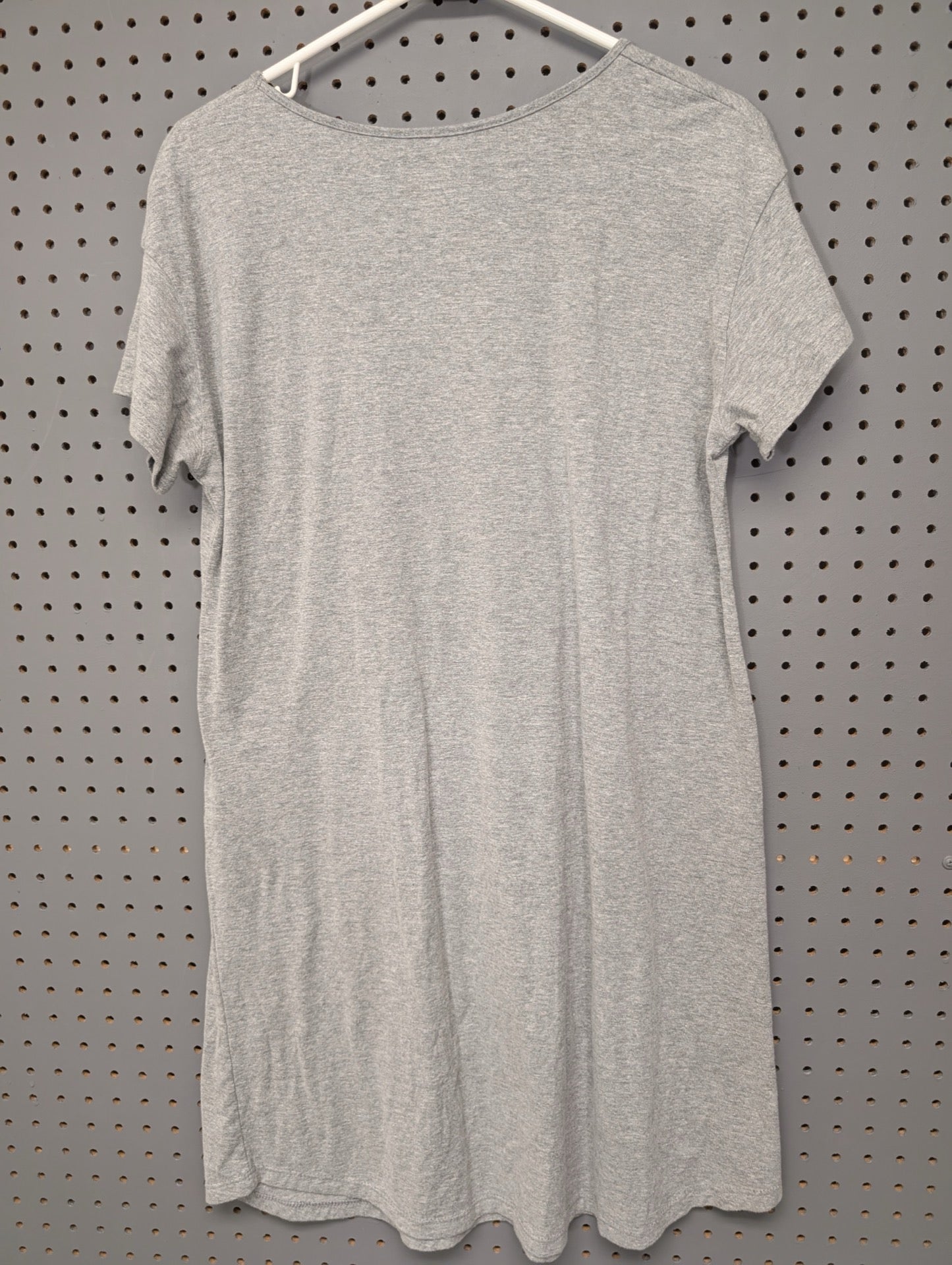 Back of plain grey heather nightshirt