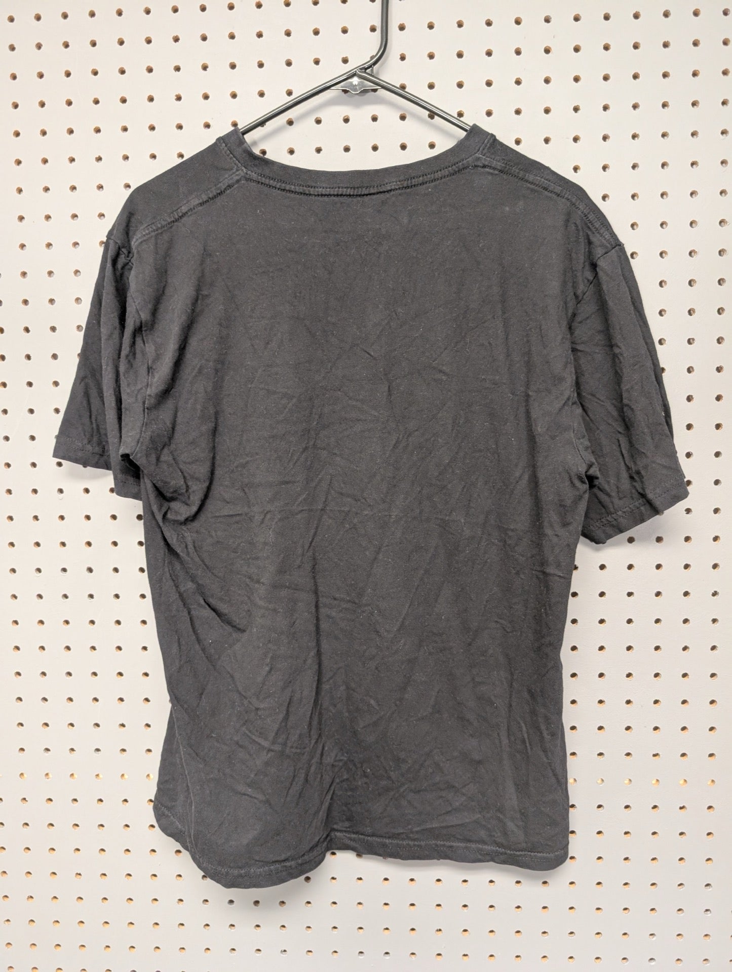 Back of plain black Skyland Tees v-neck