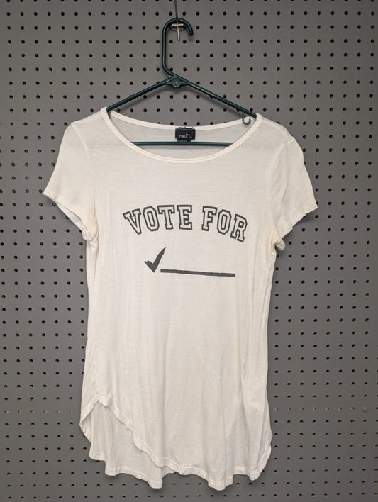 Front of white rue21 vote for graphic t-shirt