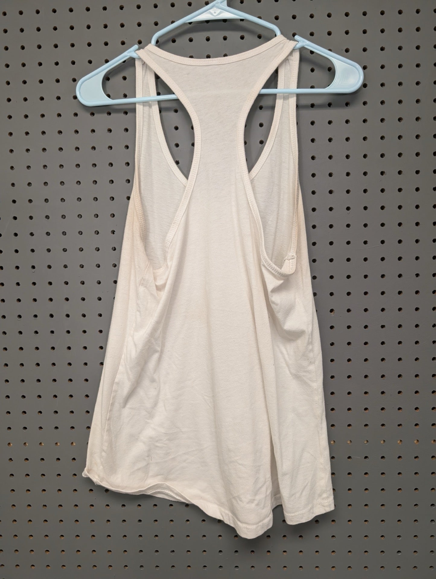 Back of white racerback tank top