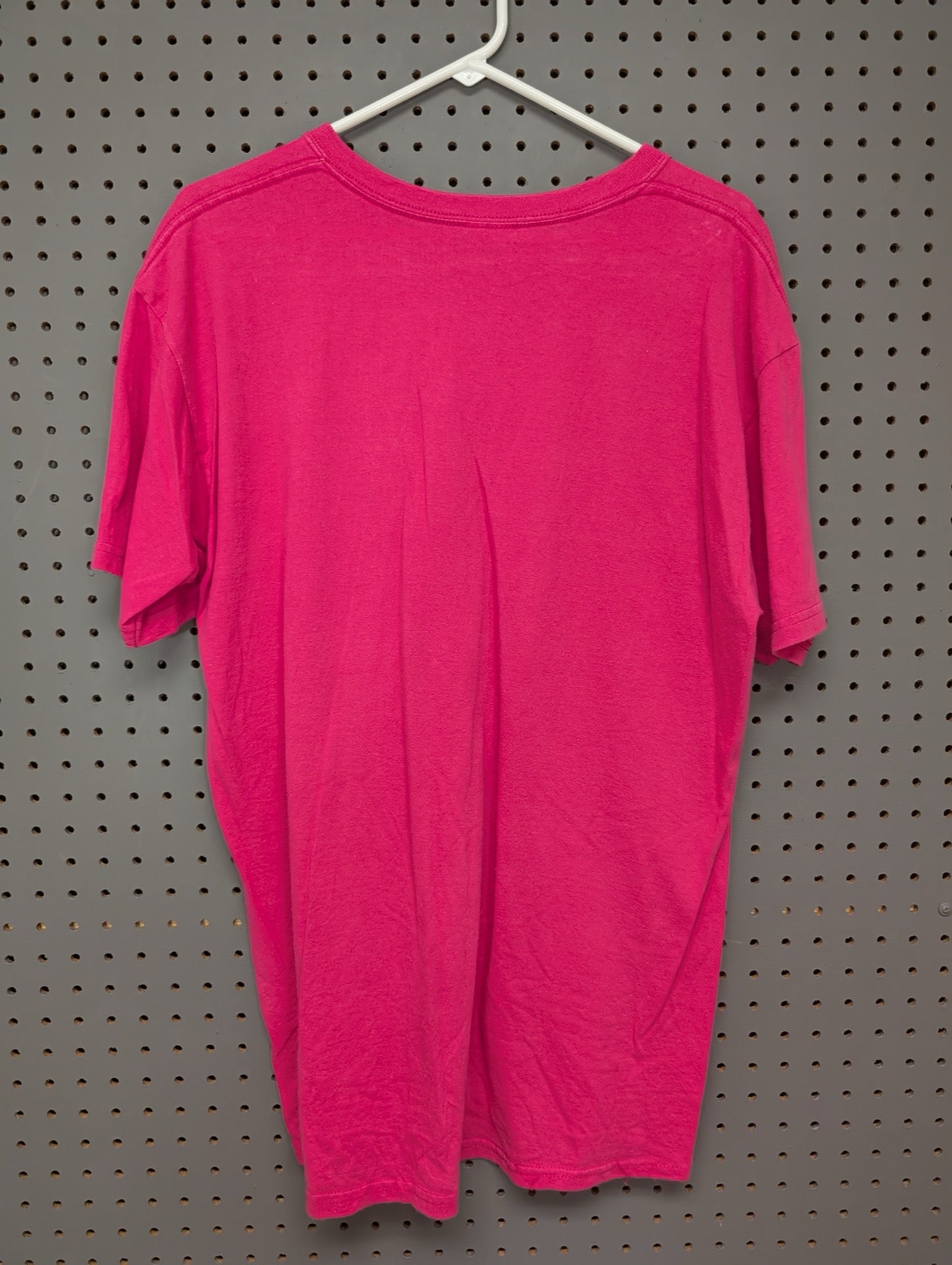 Back of pink Curves t-shirt