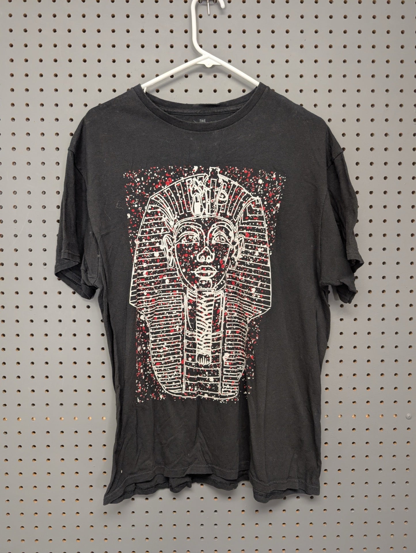Front of black t-shirt with King Tut graphic