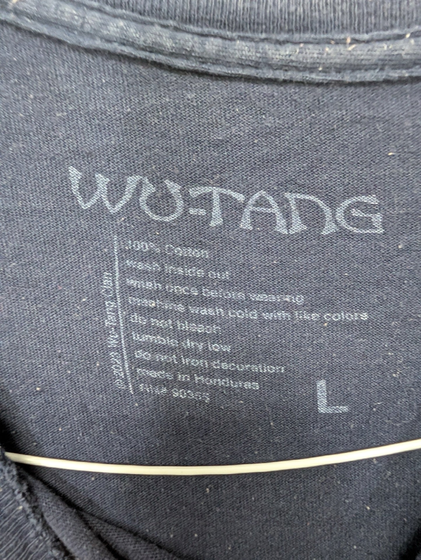 Printed inner neck tag of Wu-Tang t-shirt