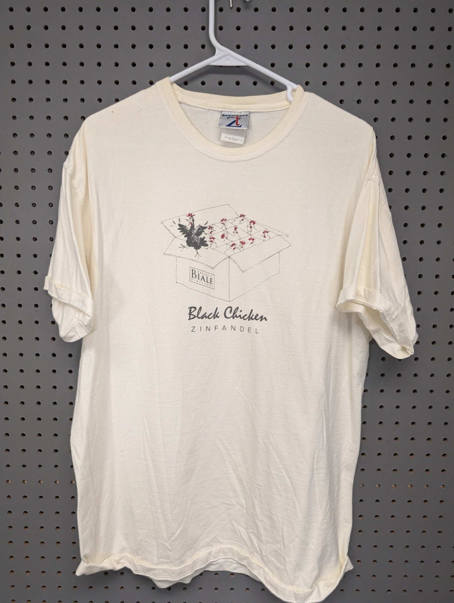 Front of Robert Biale Black Chicken Zinfandel t-shirt