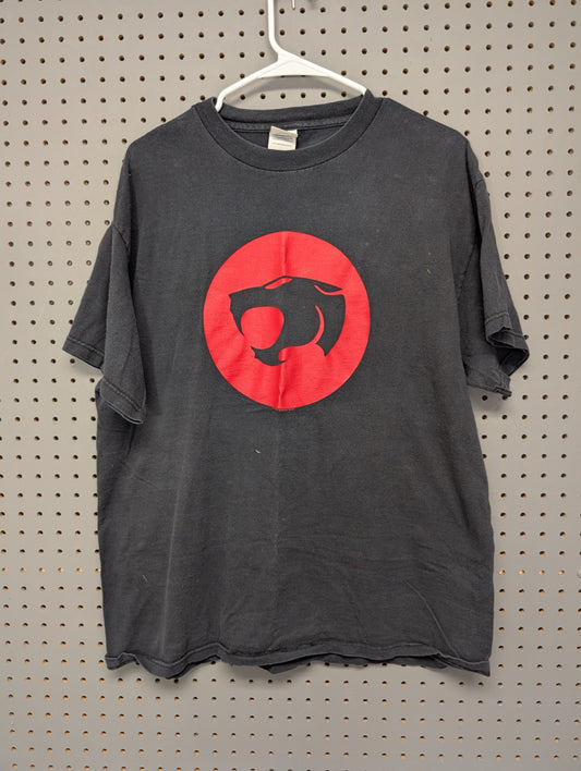 Front of black Thundercats logo t-shirt