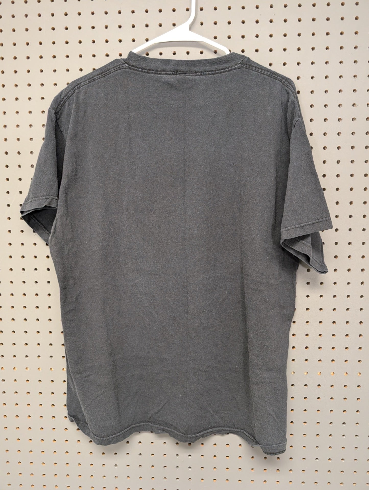Back of black t-shirt