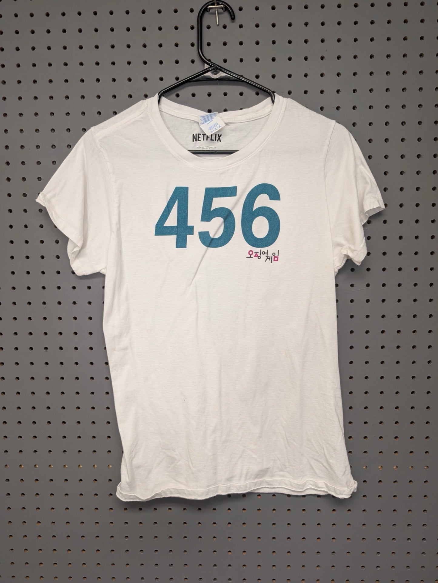 Front of white Squid Game 456 t-shirt
