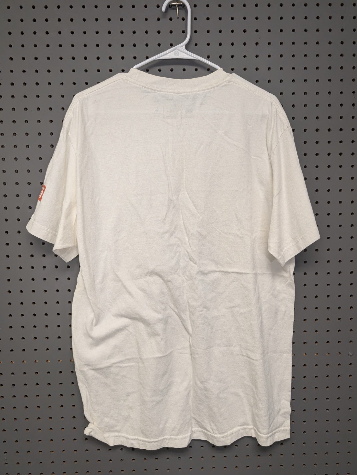 Back of white Neff t-shirt