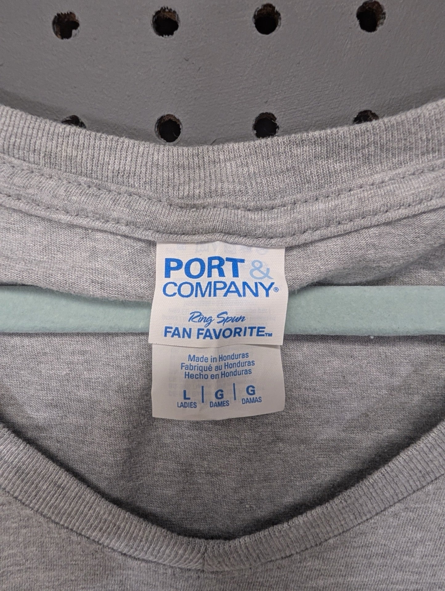 Port & Company tag inside shirt