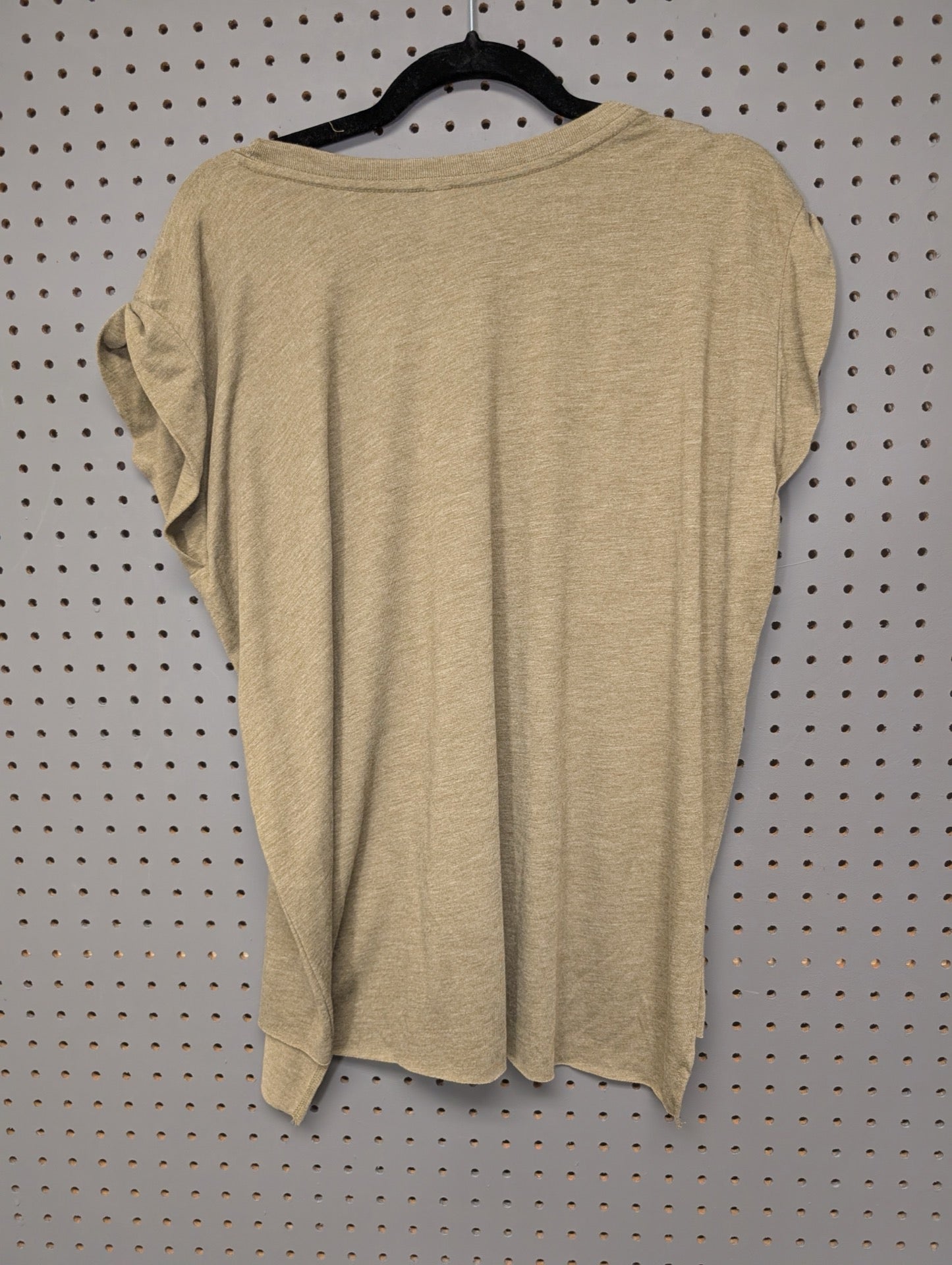 Back of olive green flowy top