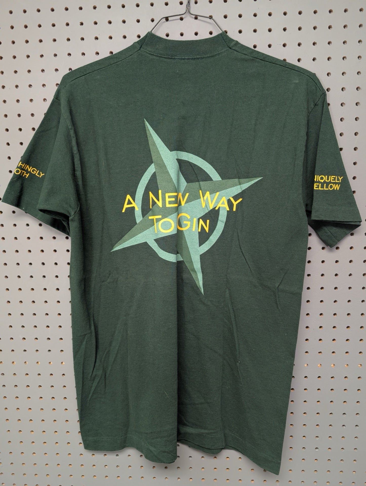 Back of green Tanqueray t-shirt with star graphic