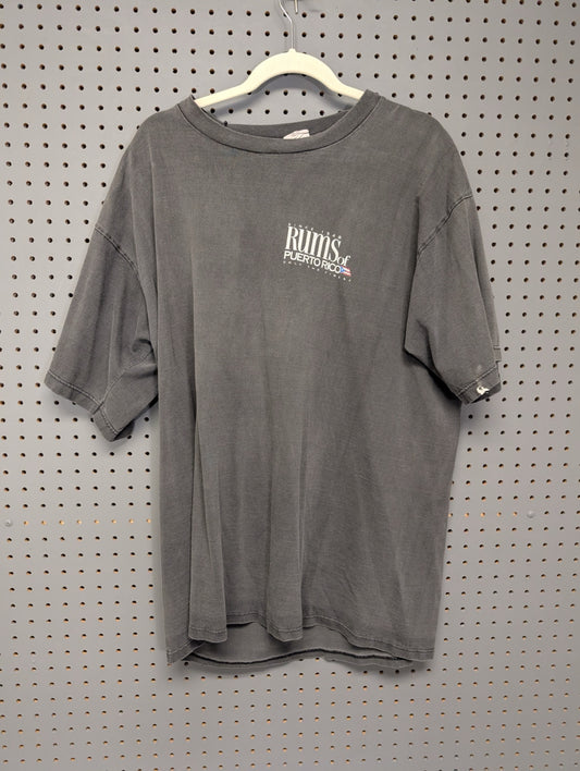 Front of faded black Bacardi Limon t-shirt