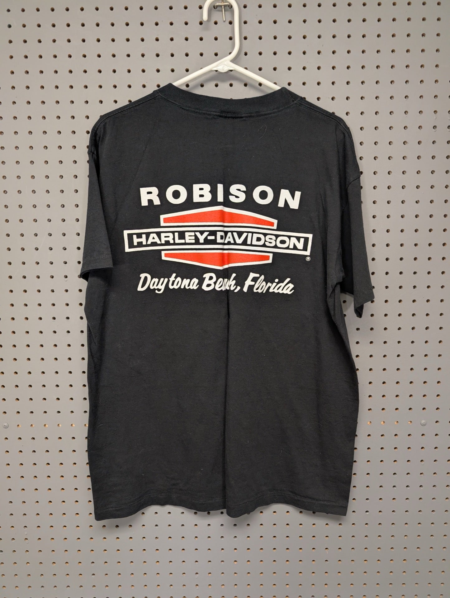 Back of shirt with Robison Harley Davidson logo