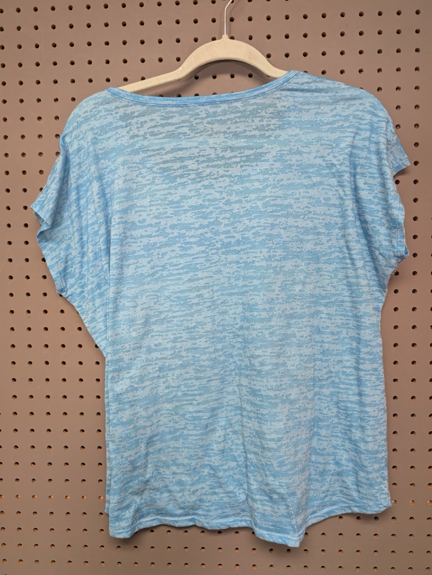Back view of Coral Bay blue striped t-shirt
