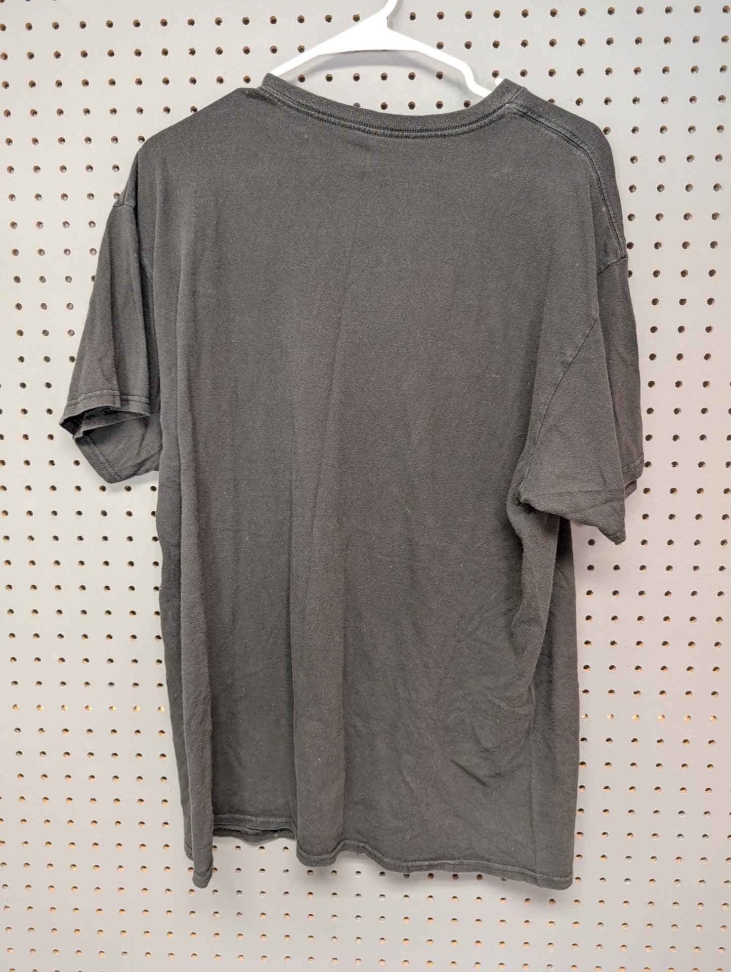 Back view of black Bob Marley t-shirt