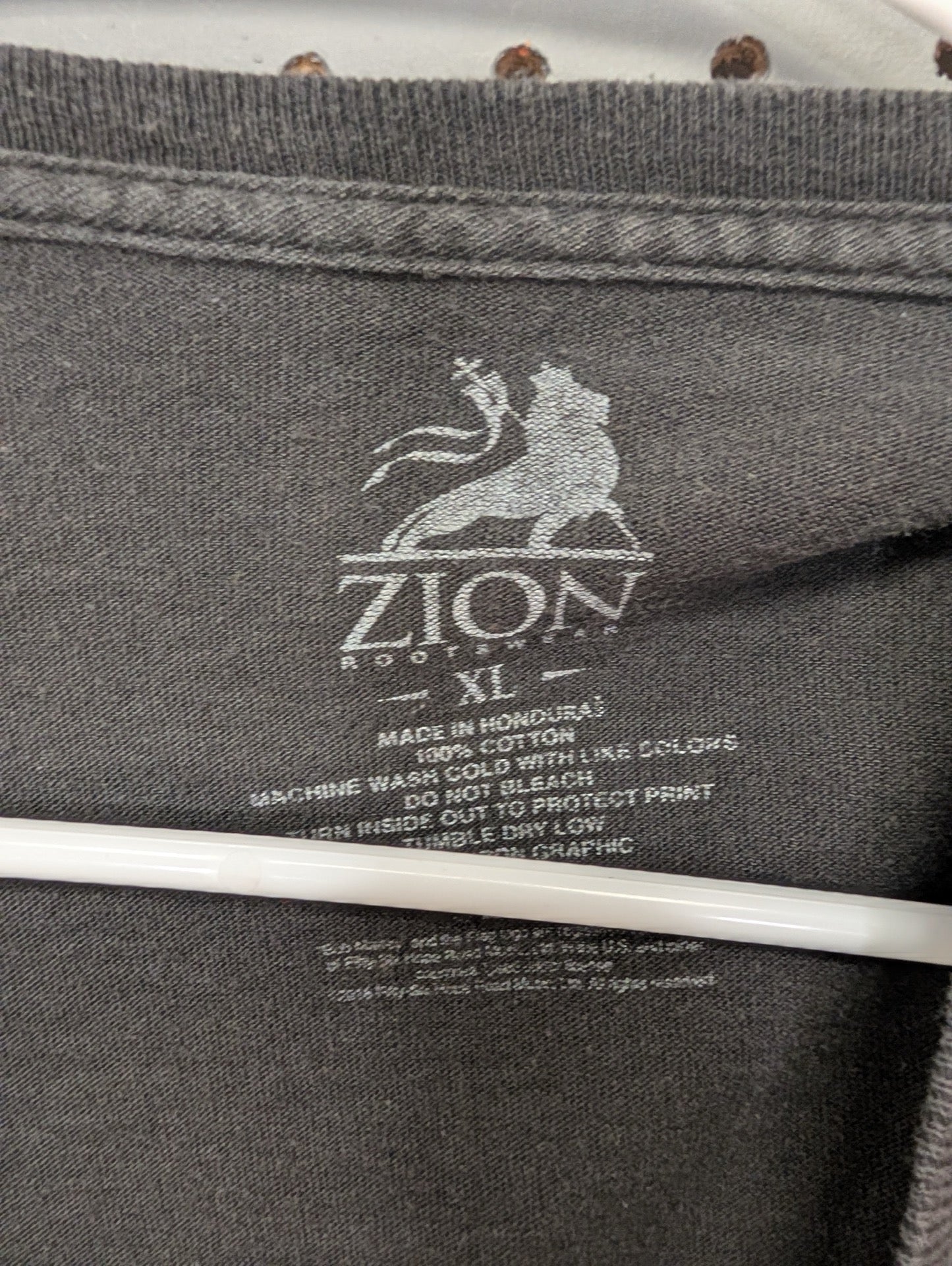 Zion Rootswear XL brand tag
