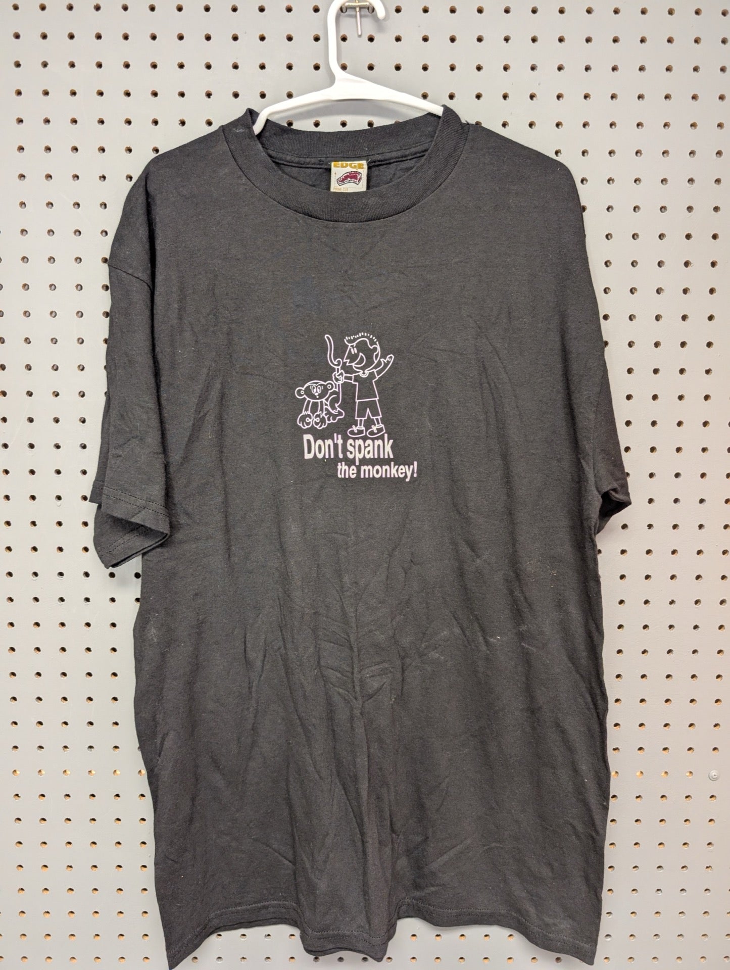 Front view of vintage humor monkey t-shirt