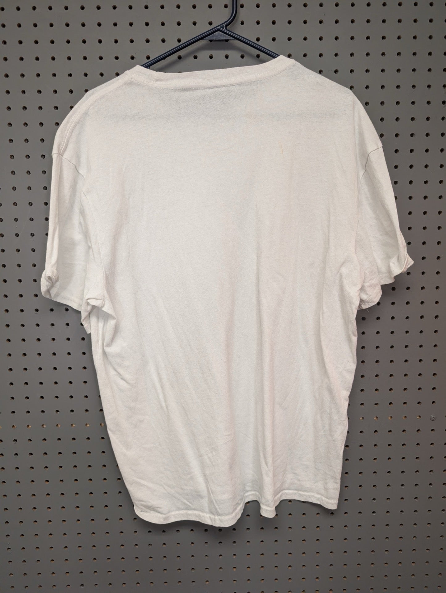 Back view of plain white t-shirt