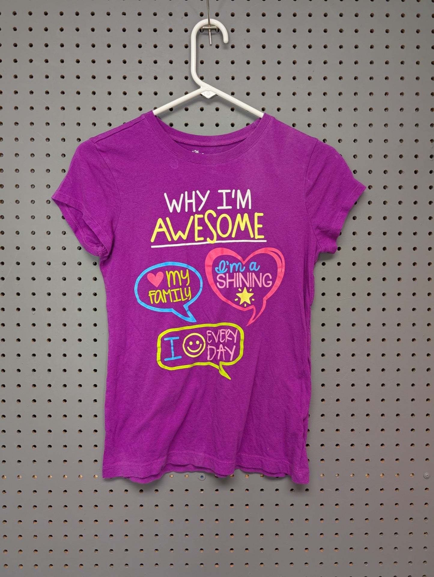 Front of purple The Childrens Place girls graphic tee