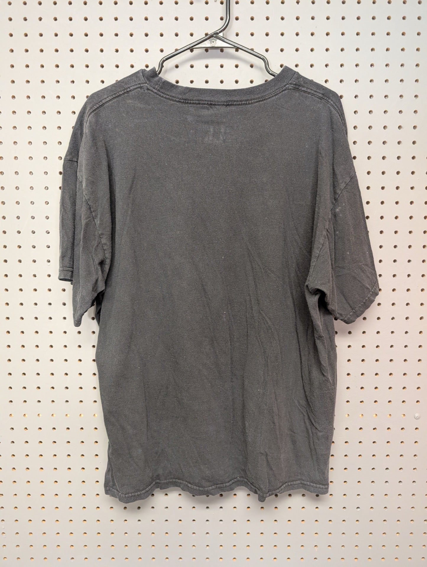 Back of faded black Last Kings t-shirt